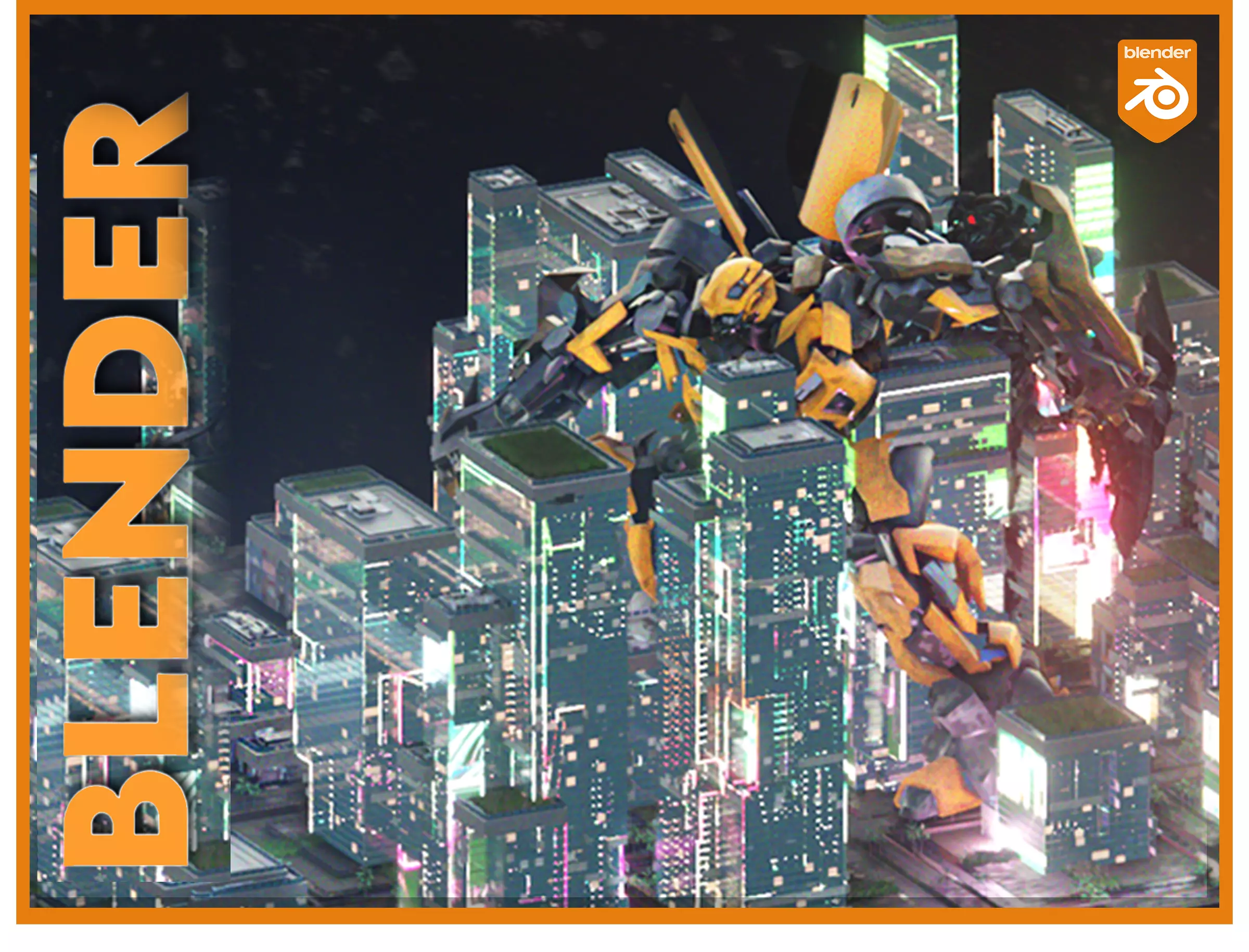 City Blender Cityscape Street Sci-Fi Skyscraper Buildings Low-poly 3D model_0