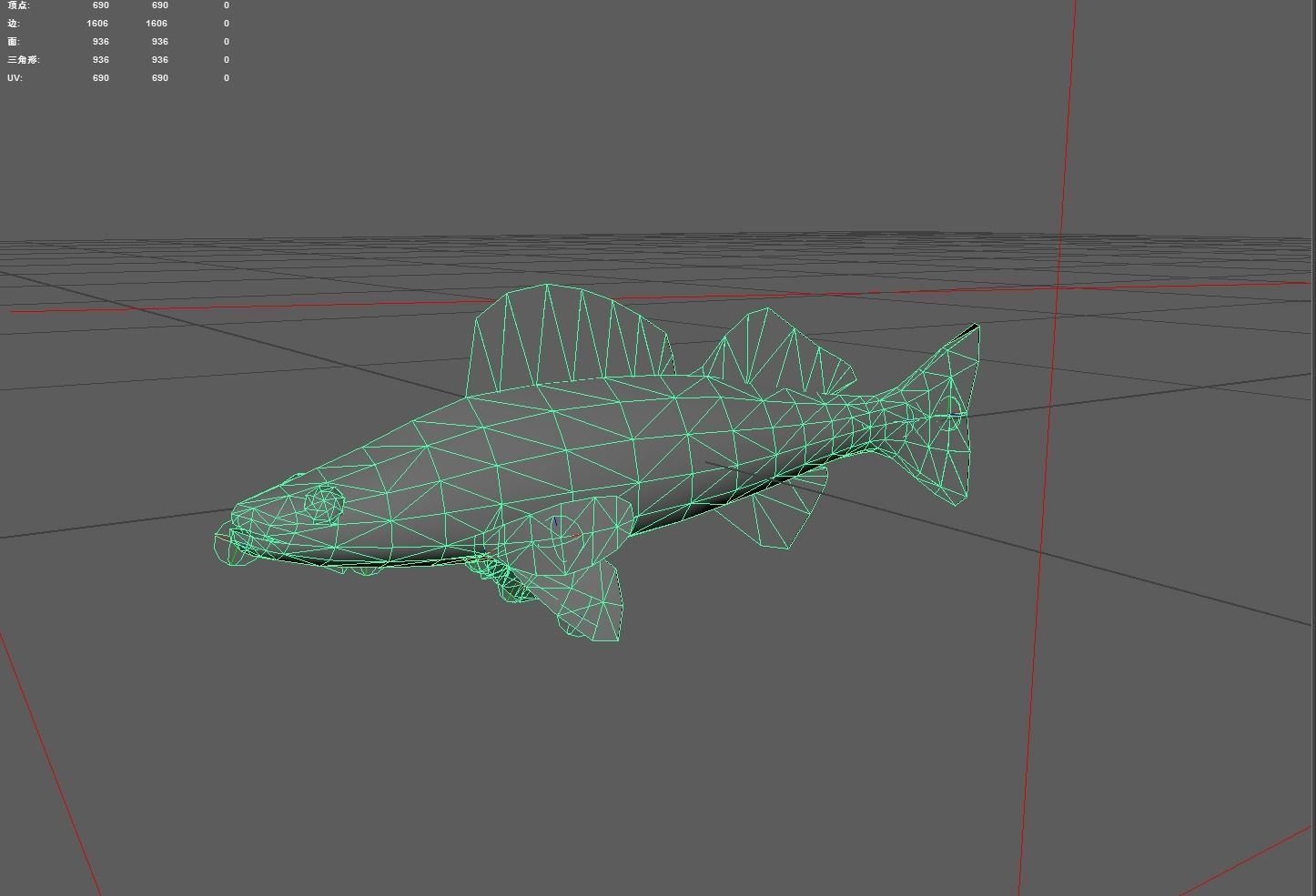 Walleye Low-poly 3D model_2