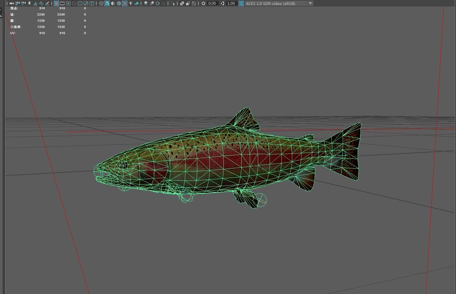 Trout Low-poly 3D model_2