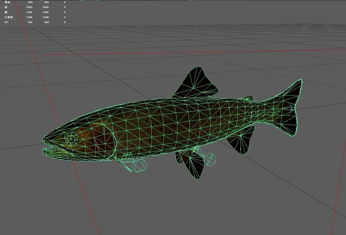 Trout Low-poly 3D model_2