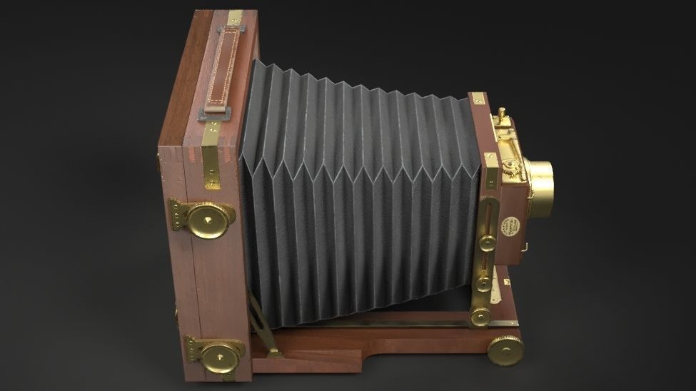 Victorian Camera Low-poly 3D model_14