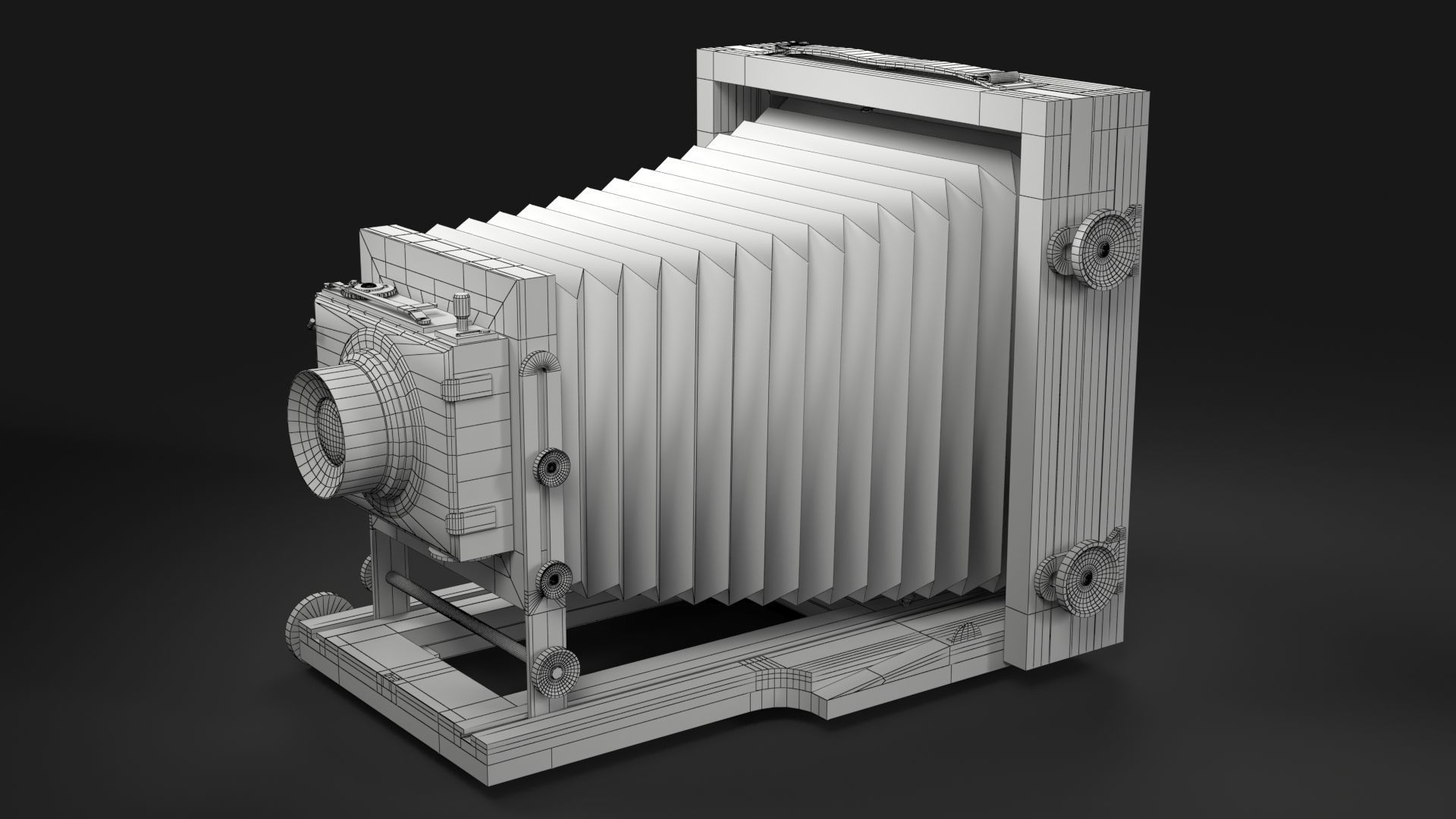 Victorian Camera Low-poly 3D model_2