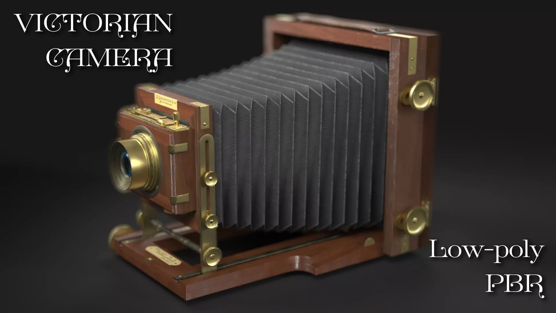 Victorian Camera Low-poly 3D model_0