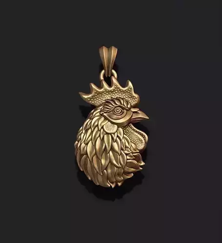 Rooster head pendant 3D print model