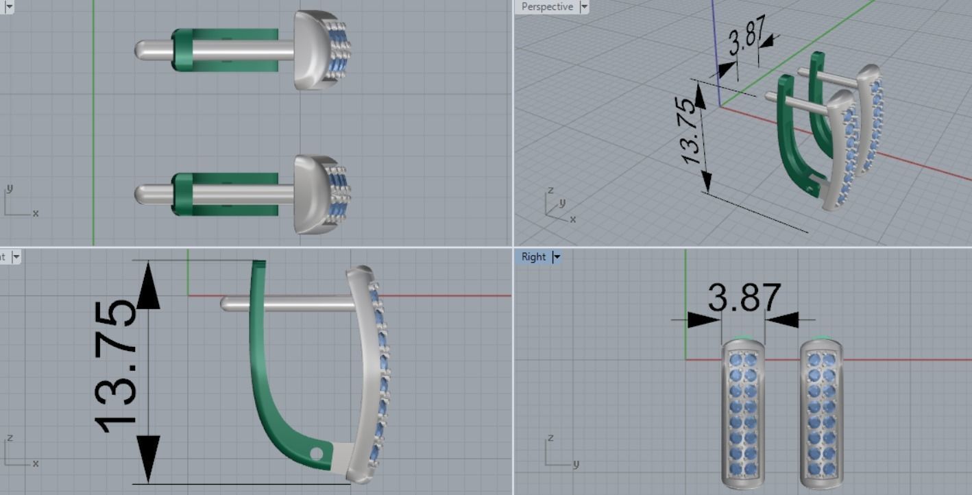 Earrings 3D print model_7