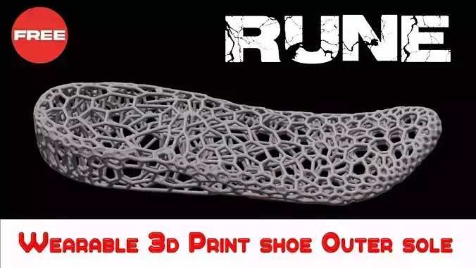 Wearable 3D Print shoe outer sole Free 3D print model