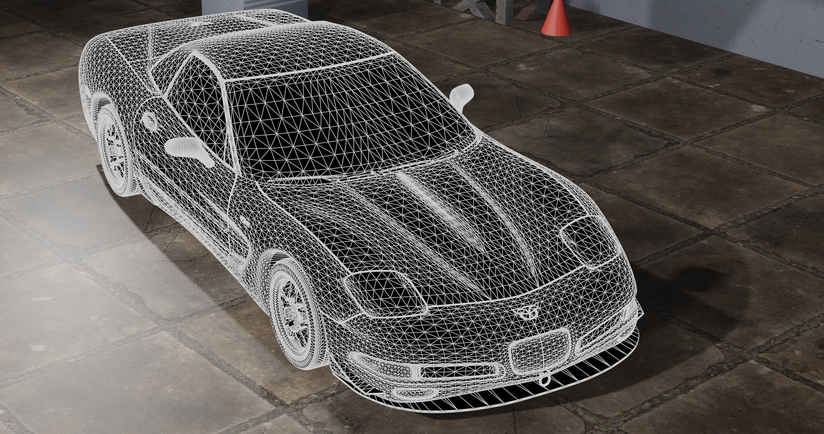 Realistic Corvette C5 3D model_1