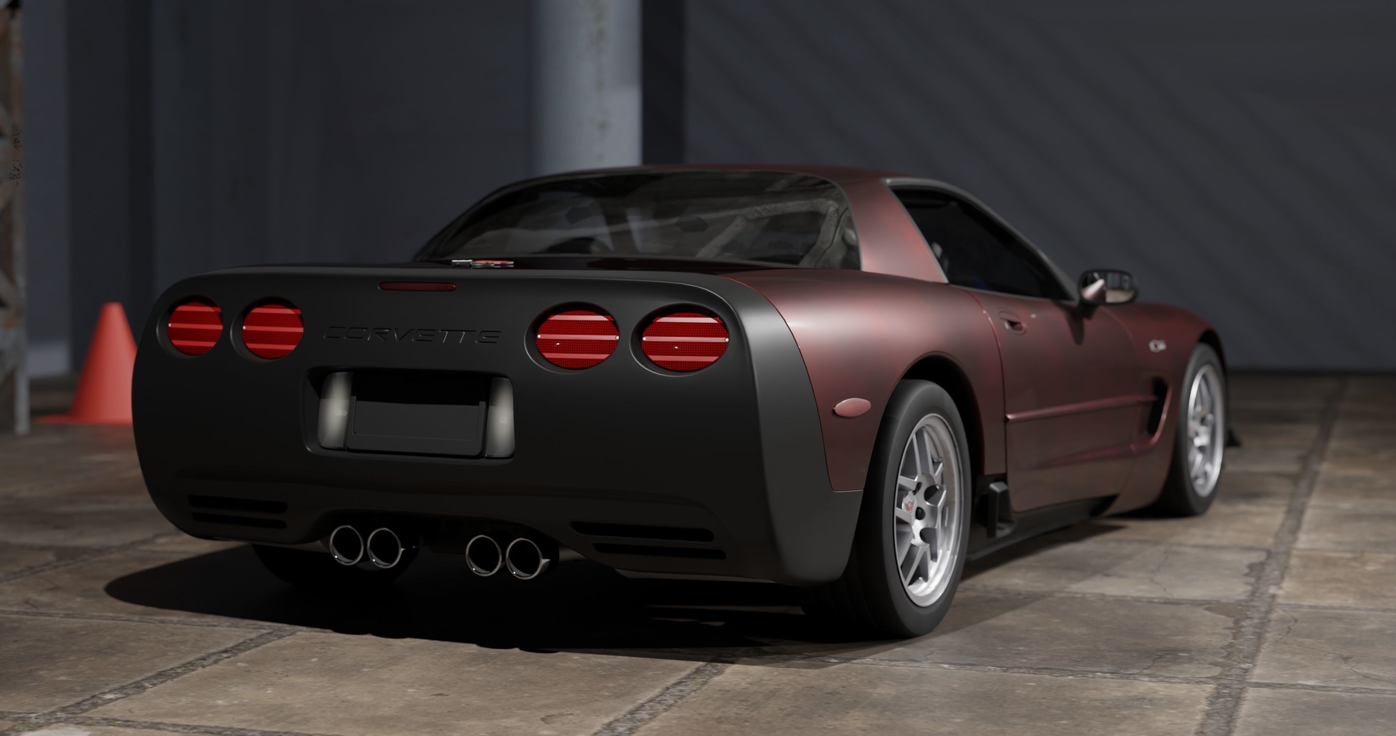 Realistic Corvette C5 3D model_6