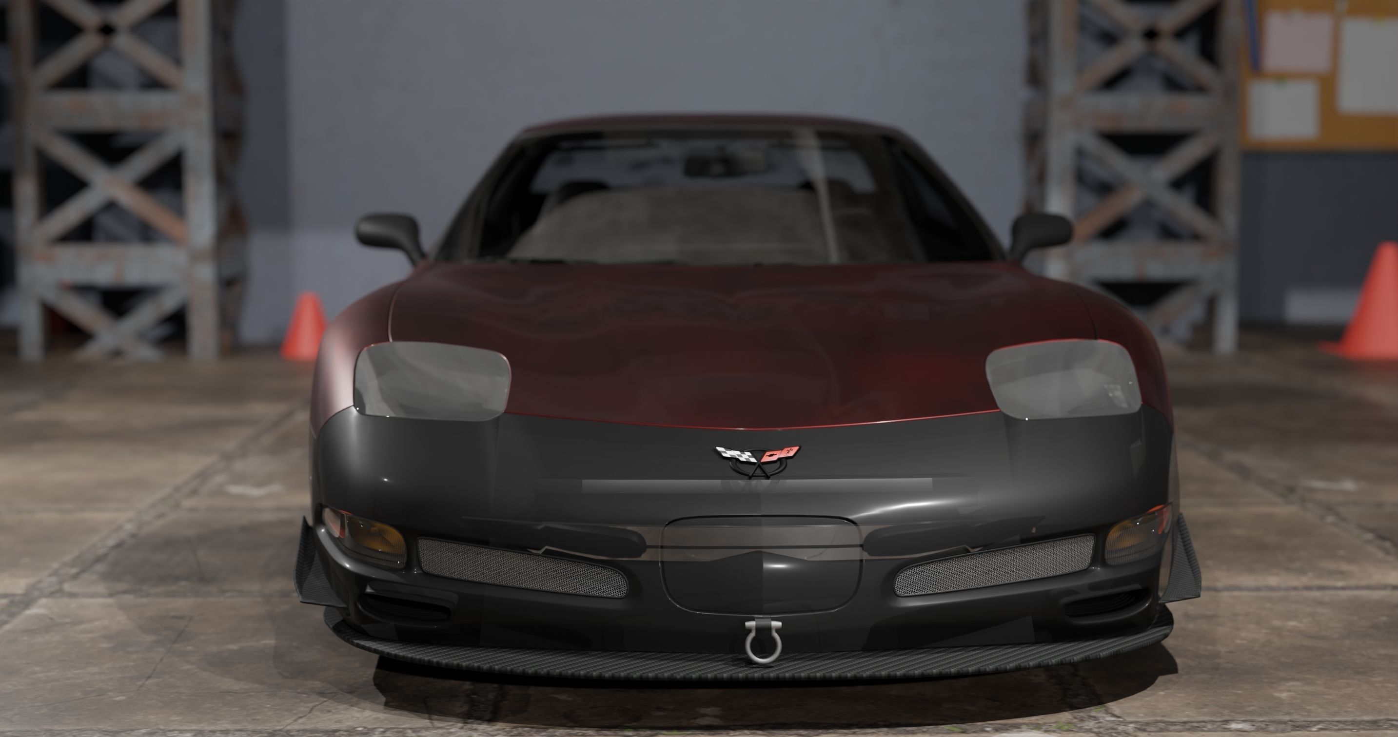 Realistic Corvette C5 3D model_2