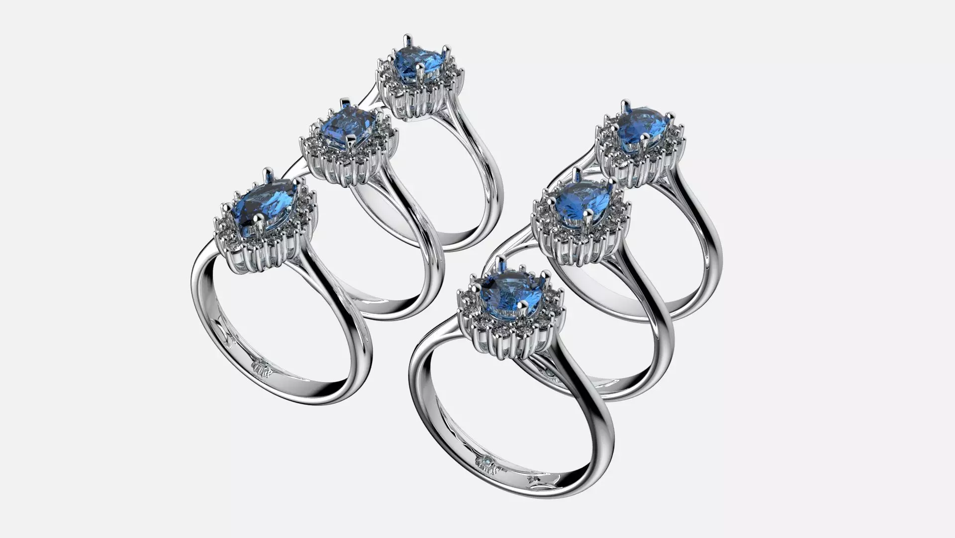 Cluster collection Women Wedding Band stl detail 3D print 3D print model