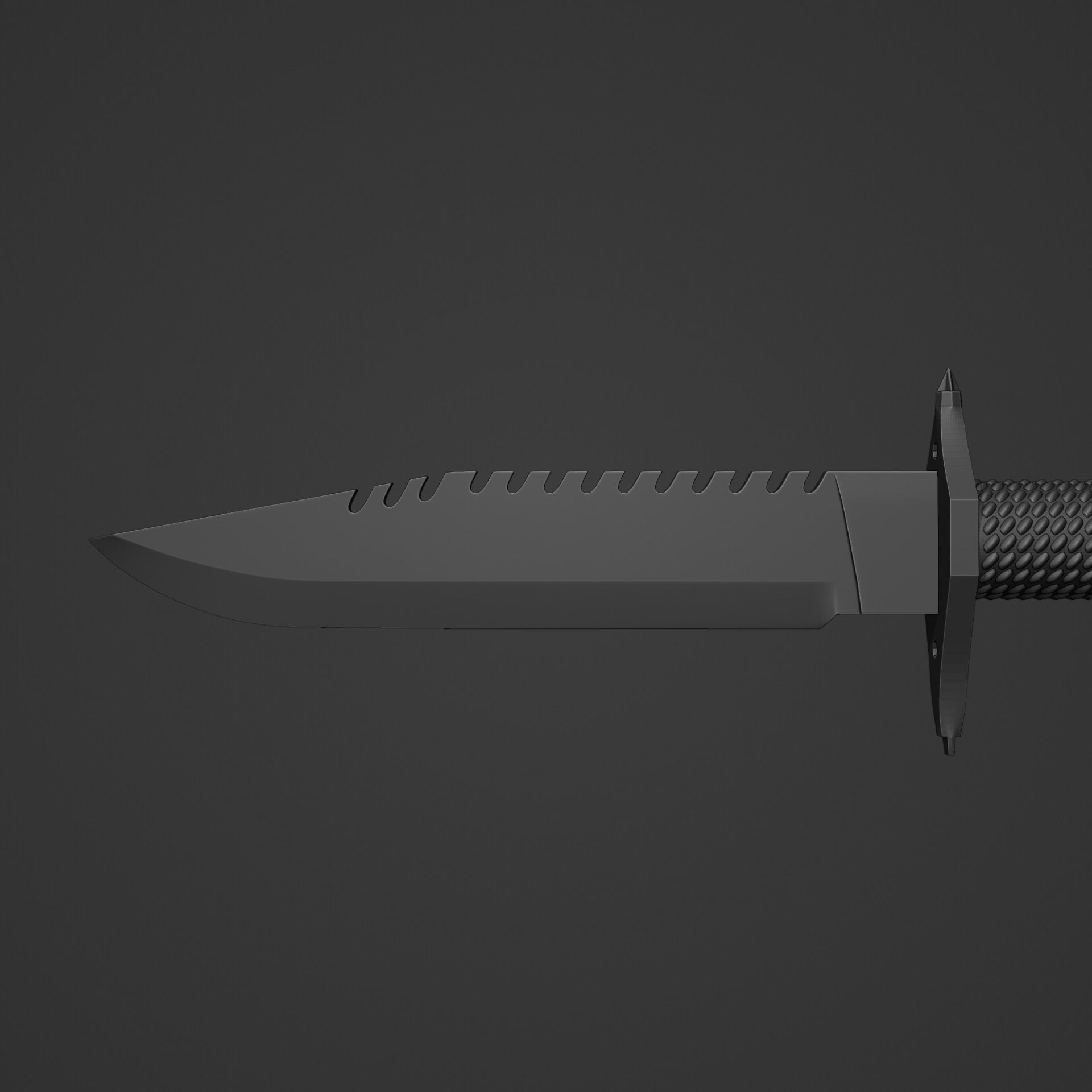 RAMBO 1 SURVIVAL KNIFEWITH FUNCTIONAL THREAD 3D print model_8