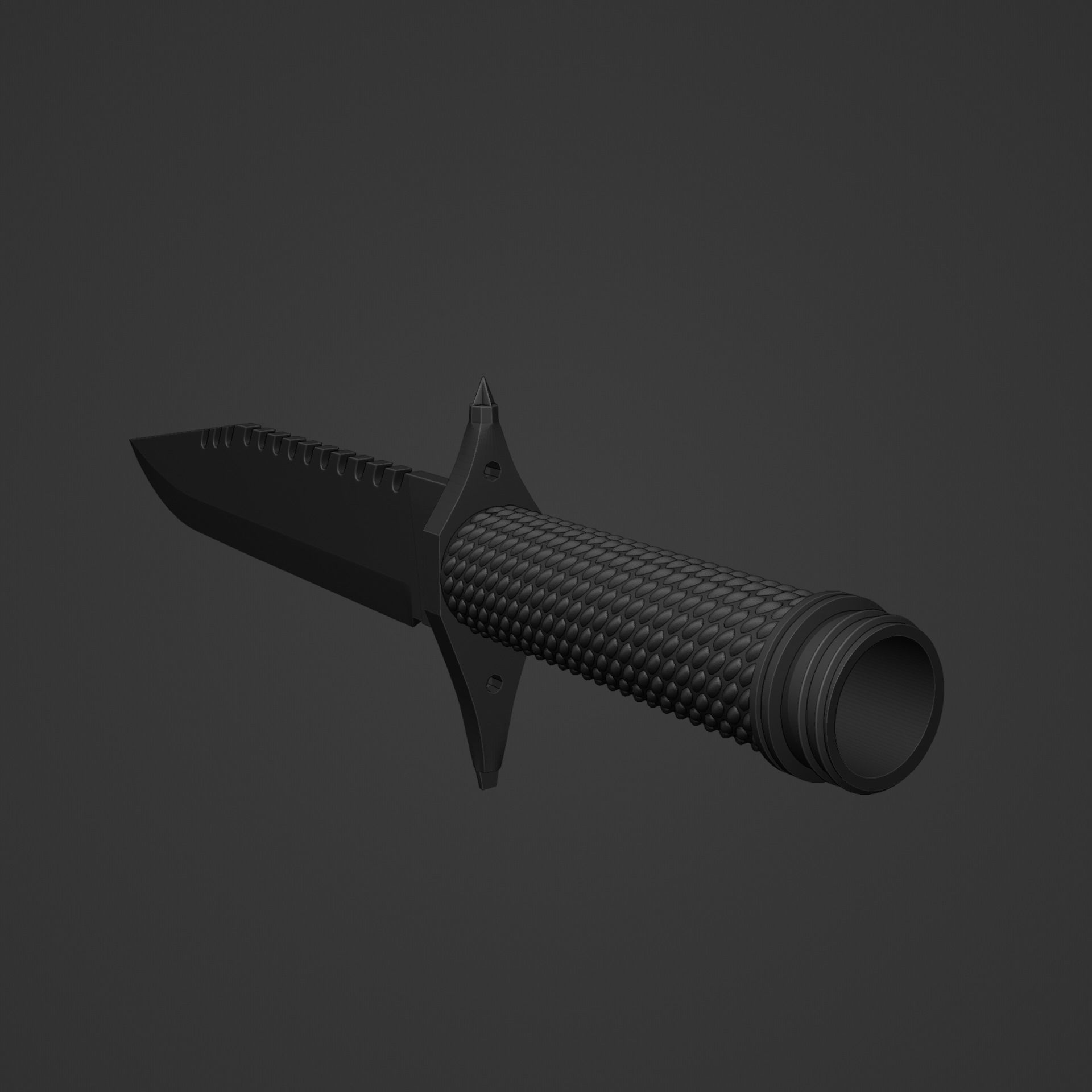 RAMBO 1 SURVIVAL KNIFEWITH FUNCTIONAL THREAD 3D print model_3