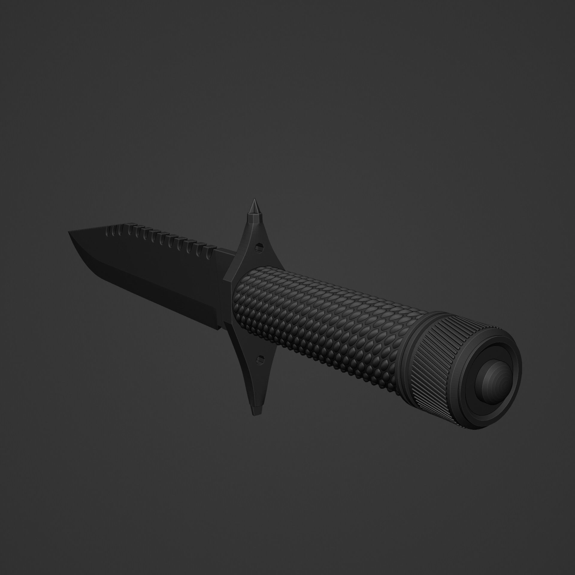 RAMBO 1 SURVIVAL KNIFEWITH FUNCTIONAL THREAD 3D print model_2