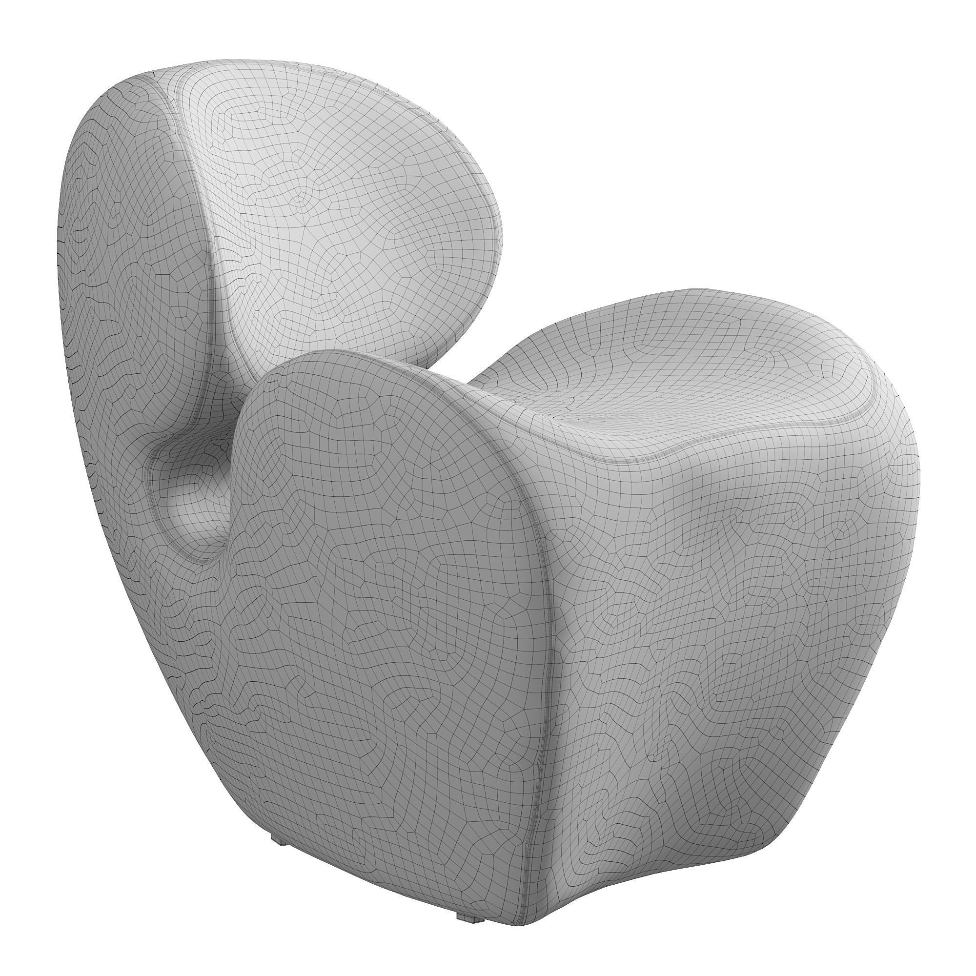 Soft Little Heavy small armchair by Ron Arad 3D model_3