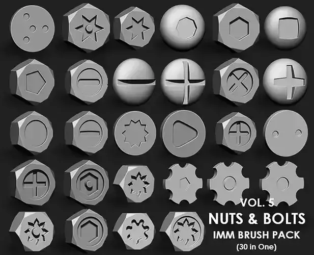 Nuts and Bolts IMM Brush Pack 30 in One Vol 5 3D model