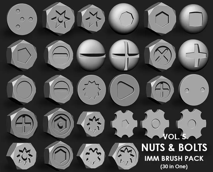 Nuts and Bolts IMM Brush Pack 30 in One Vol 5 3D model_0