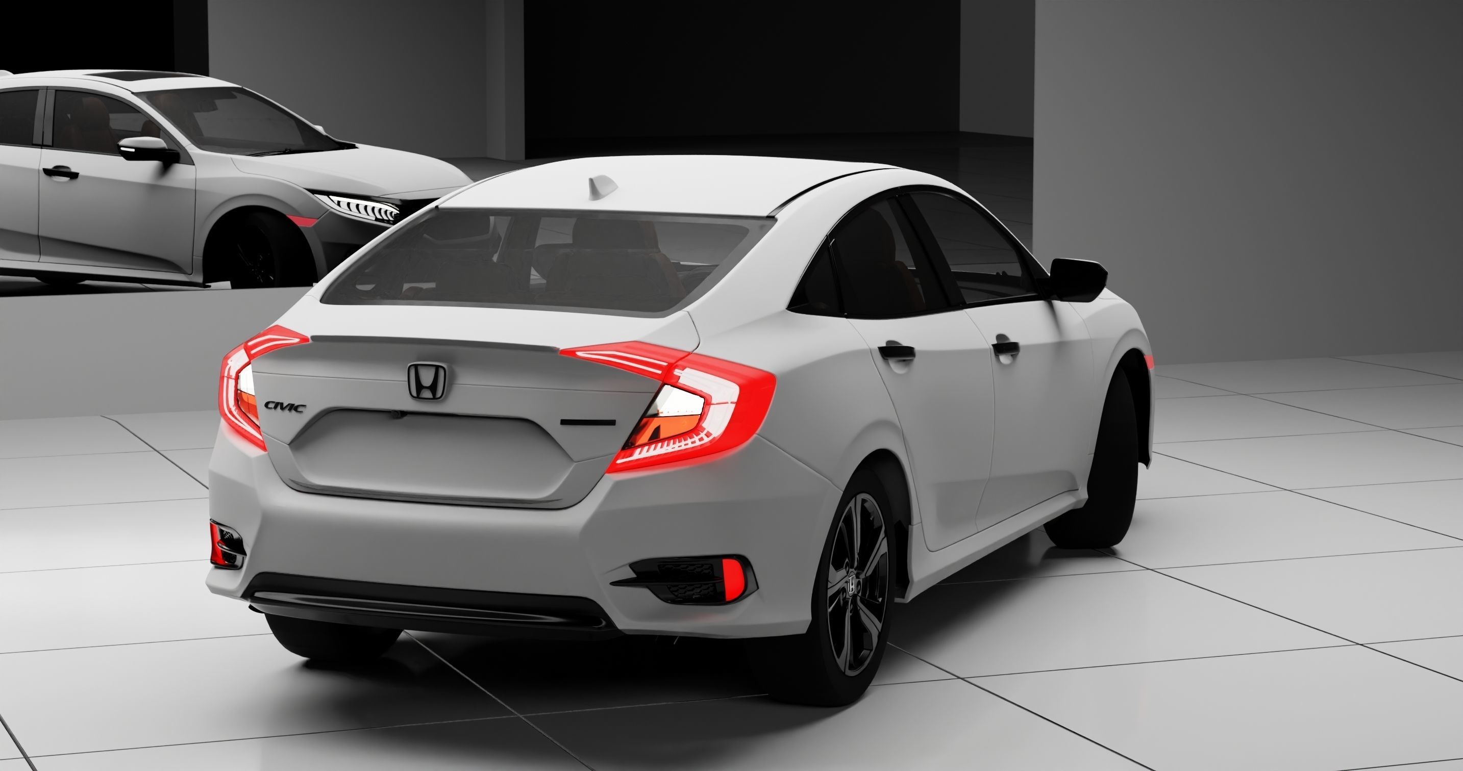 Realistic Honda Civic 2020 3D model_1