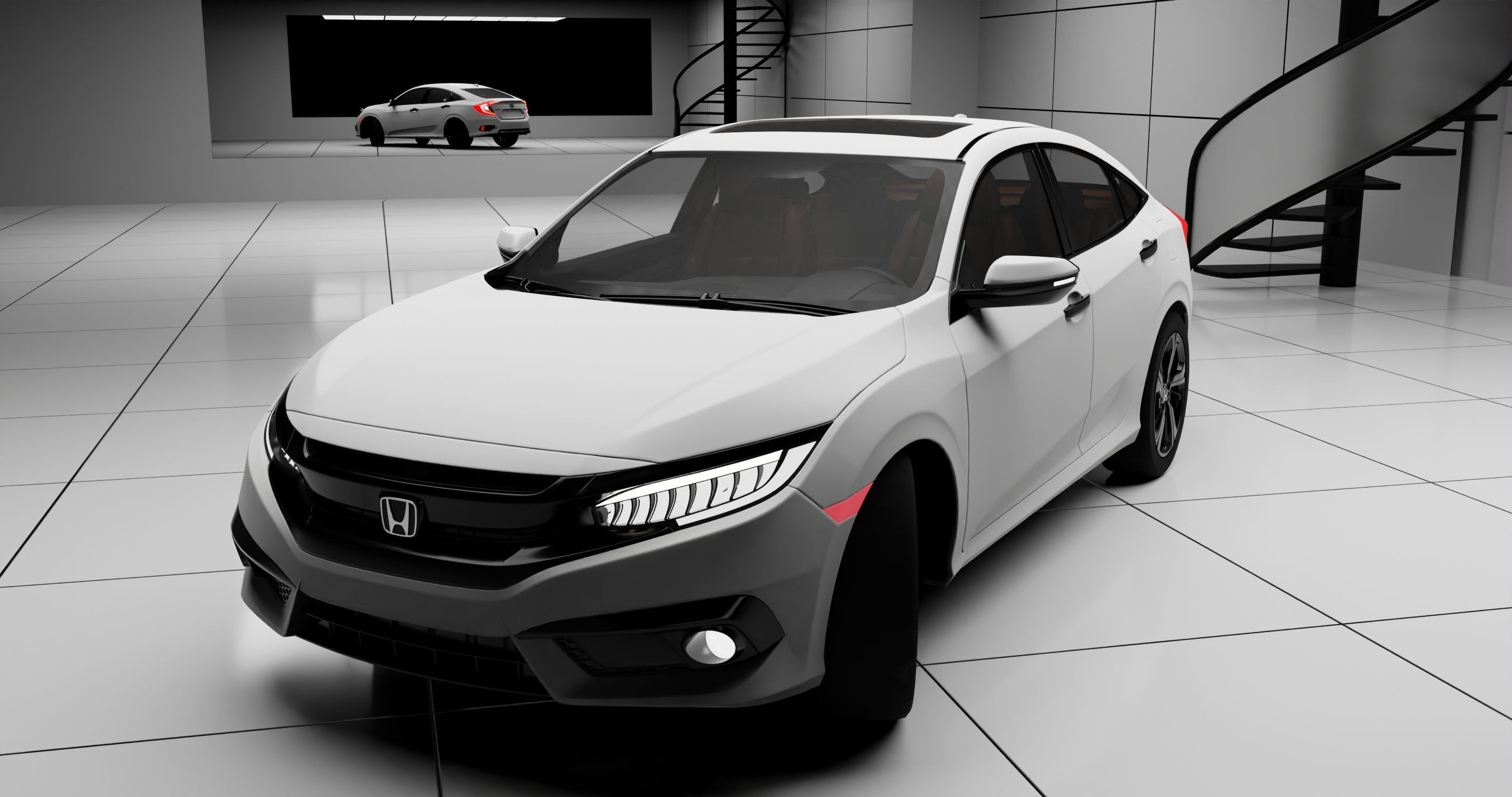 Realistic Honda Civic 2020 3D model_2