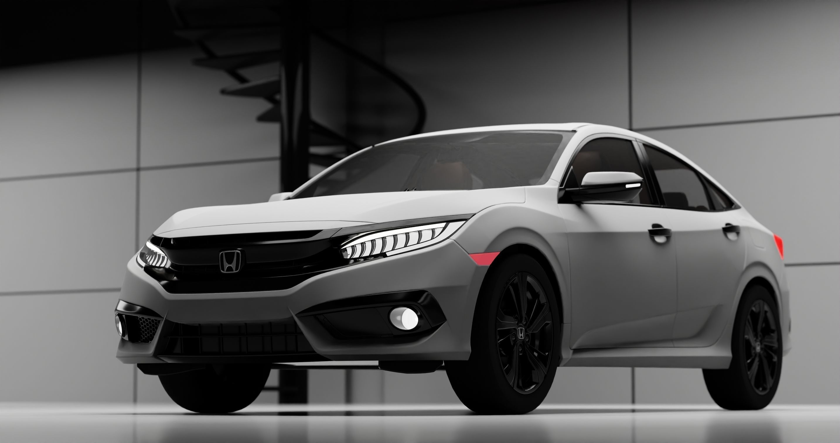 Realistic Honda Civic 2020 3D model_5