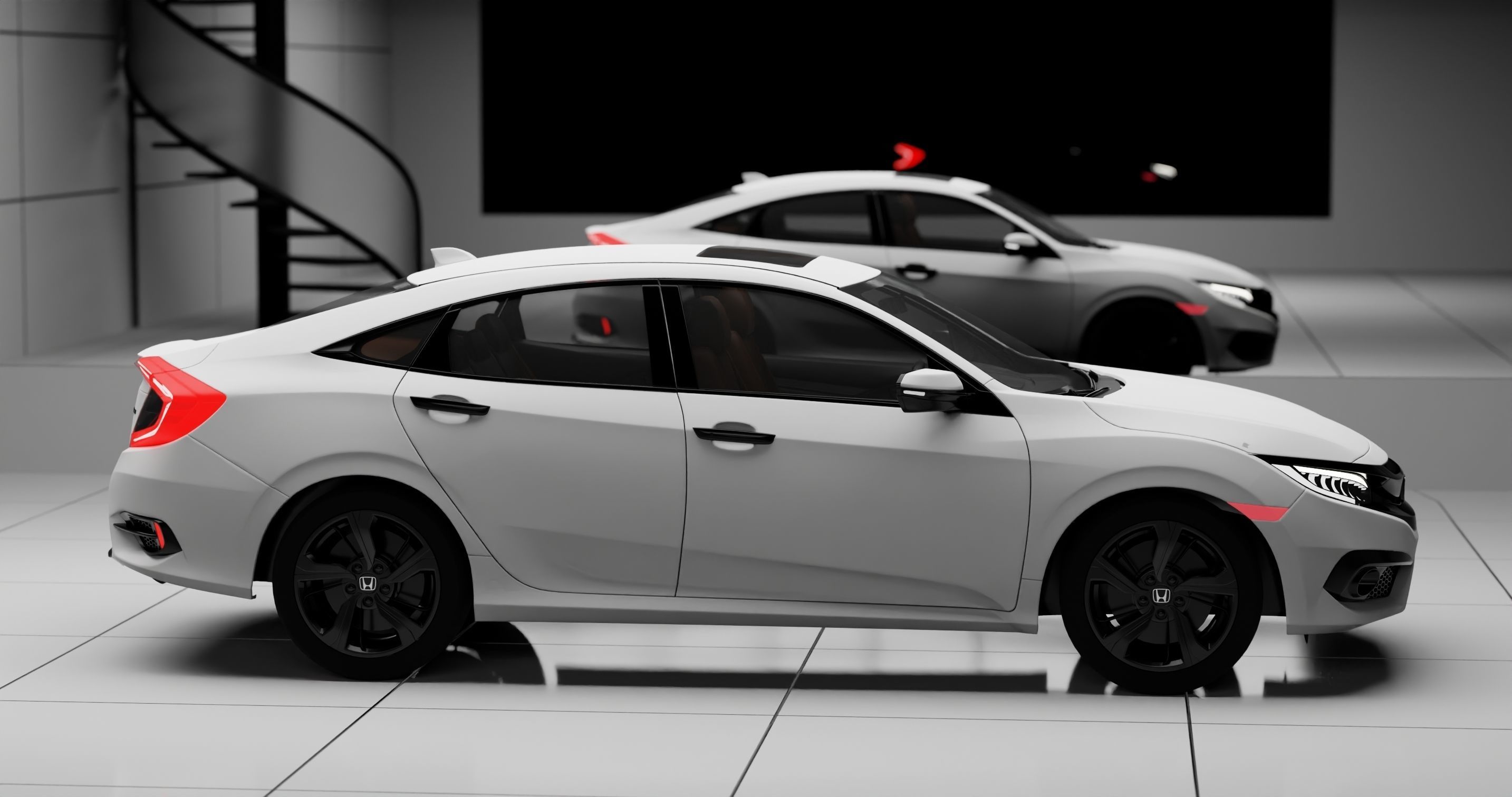 Realistic Honda Civic 2020 3D model_3