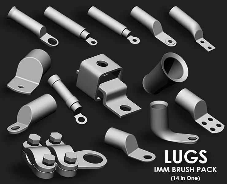 Lugs IMM Brush Pack 14 in One 3D model_0