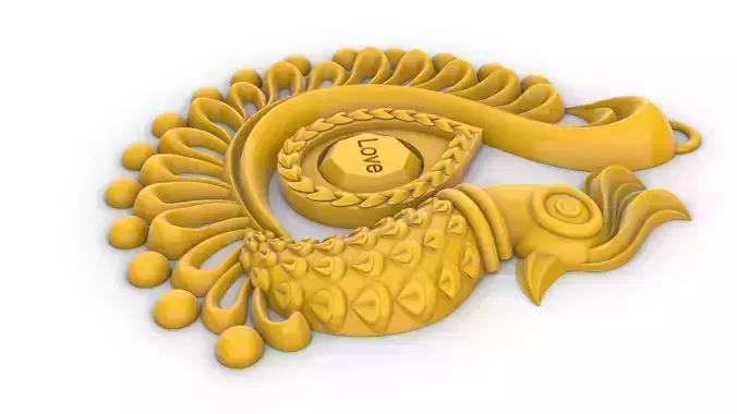 peacock 3d jewellery