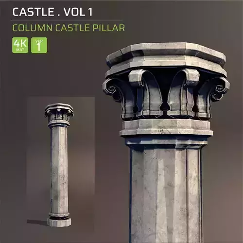 Column Castle Pillar 1 Low-poly 3D model