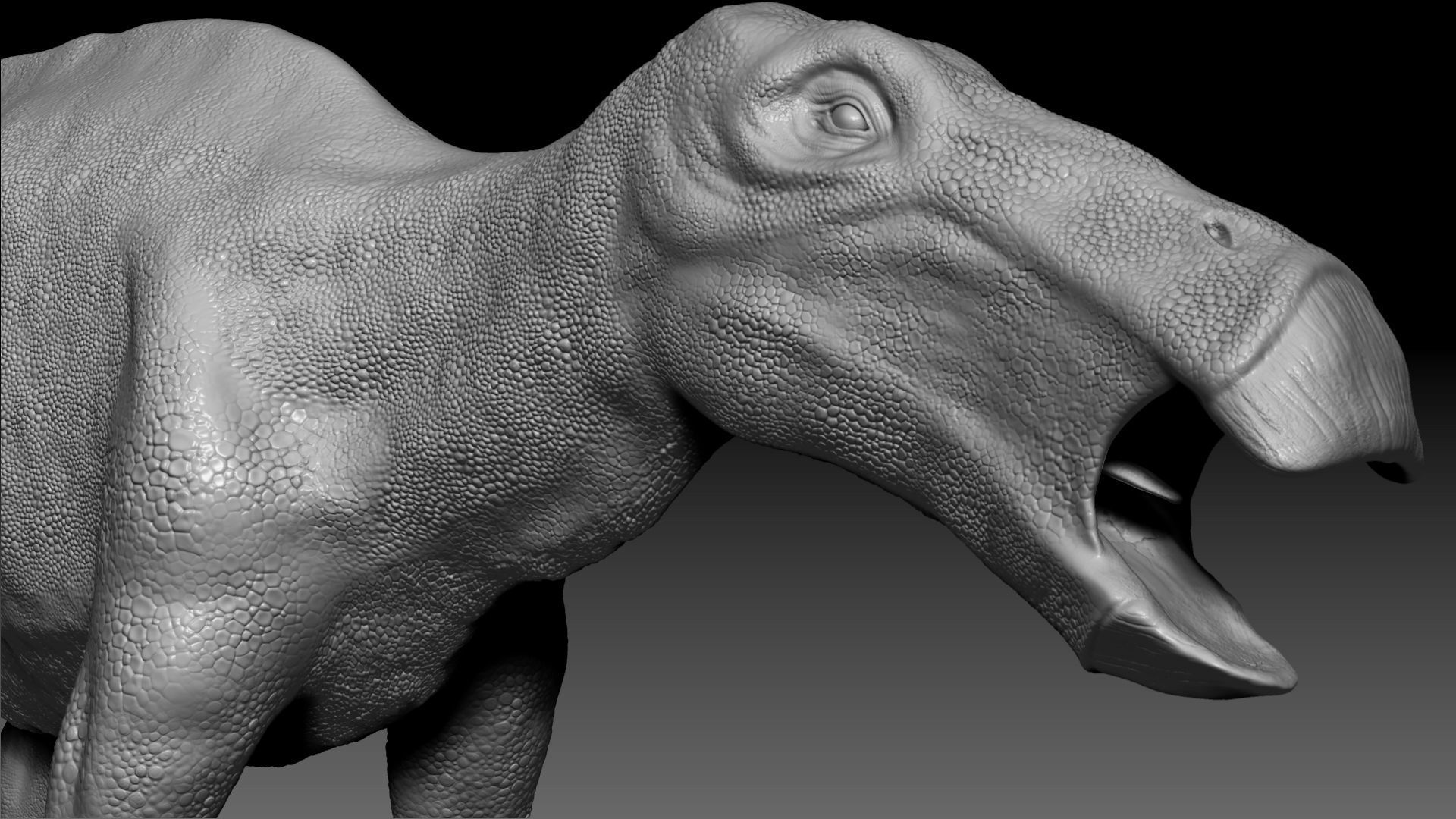 Dinosaur Shantungosaurus Sculpt Project 3D model_3
