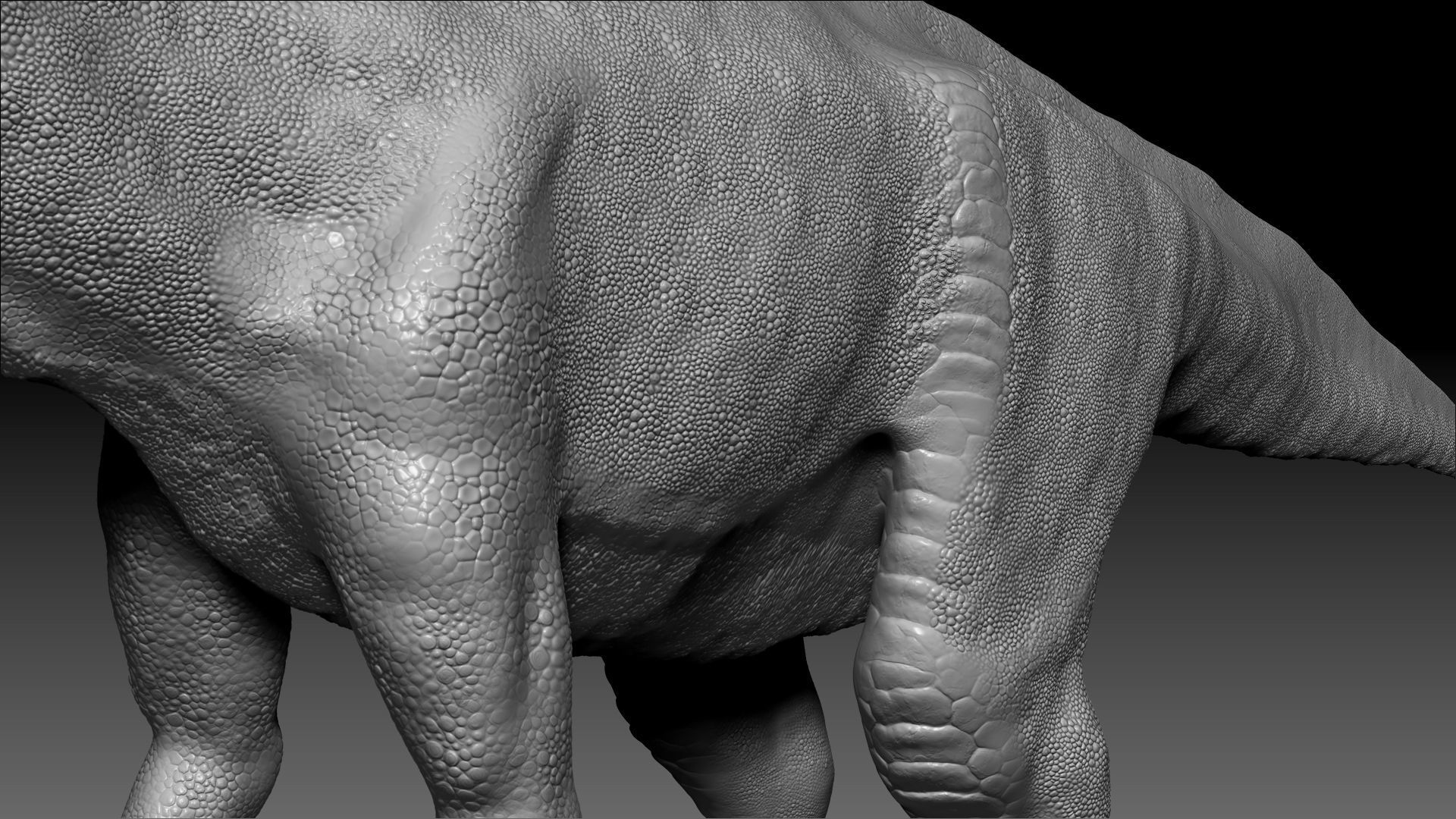 Dinosaur Shantungosaurus Sculpt Project 3D model_4
