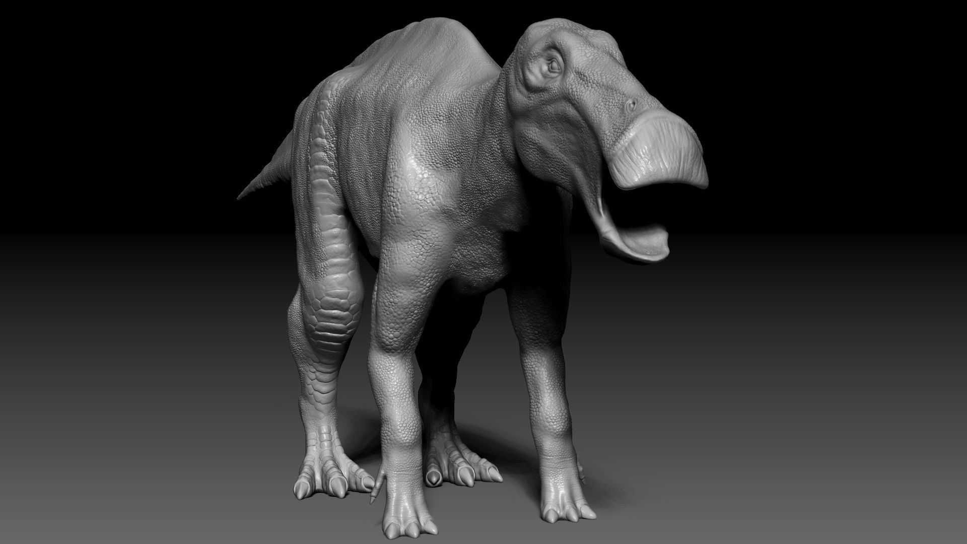 Dinosaur Shantungosaurus Sculpt Project 3D model_8