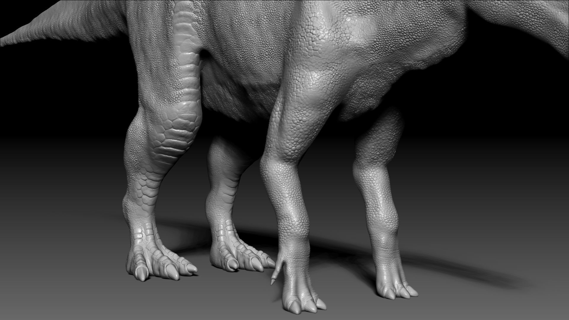Dinosaur Shantungosaurus Sculpt Project 3D model_6
