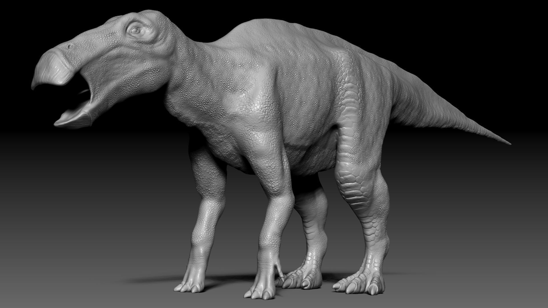 Dinosaur Shantungosaurus Sculpt Project 3D model_9