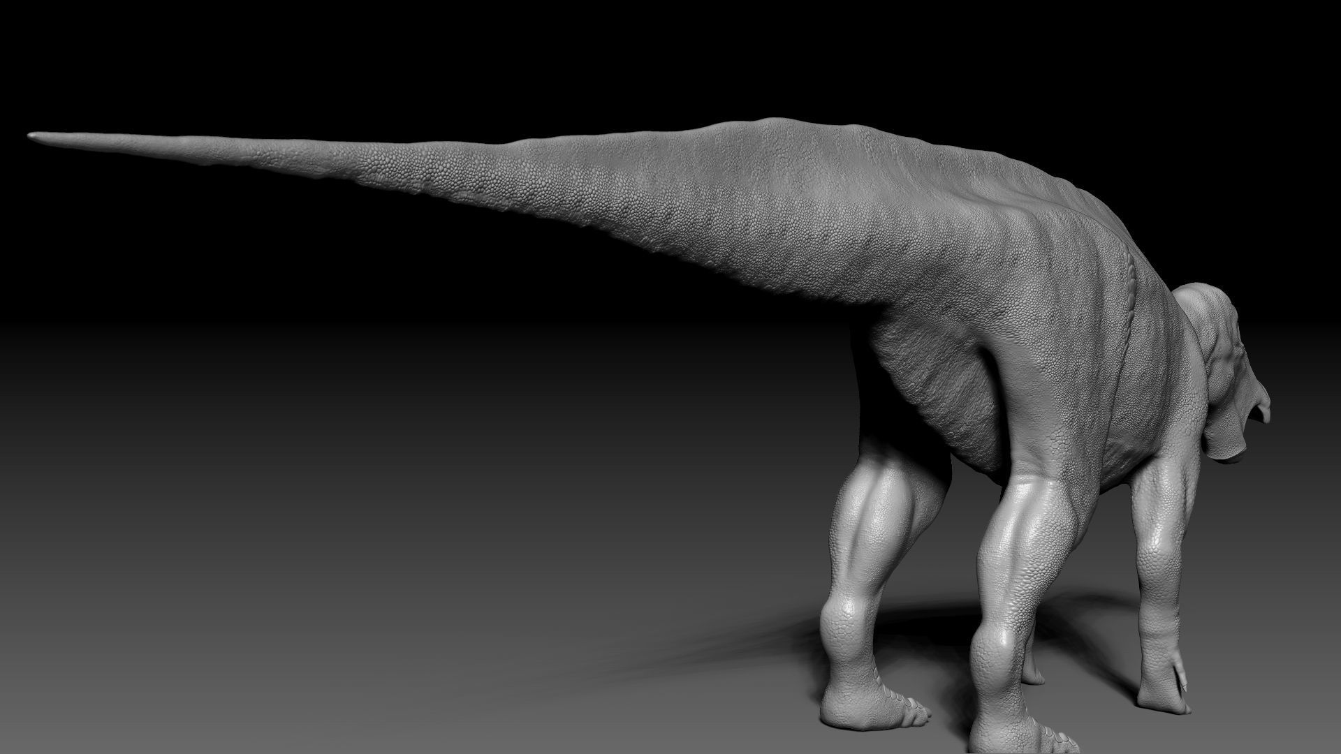 Dinosaur Shantungosaurus Sculpt Project 3D model_7