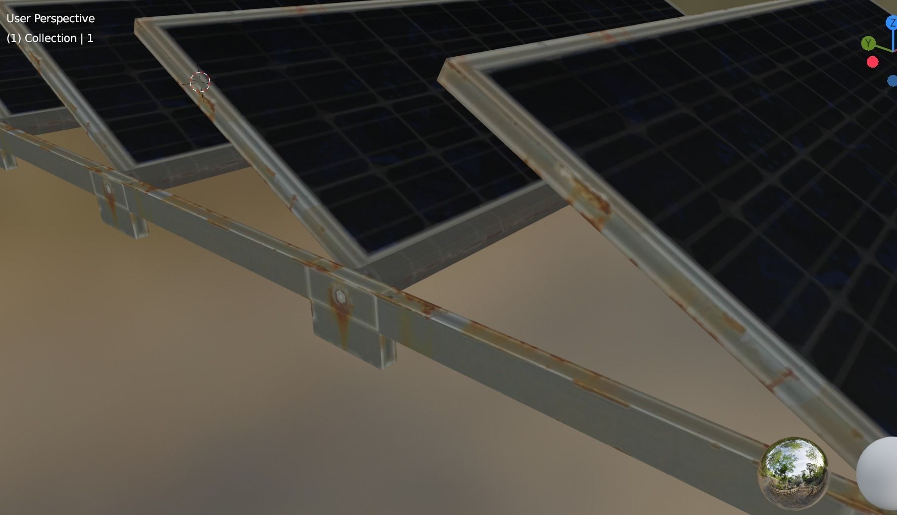 solar panel Low-poly 3D model_2