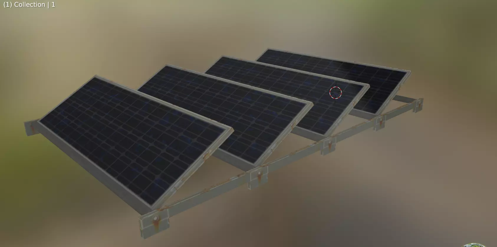 solar panel Low-poly 3D model_0