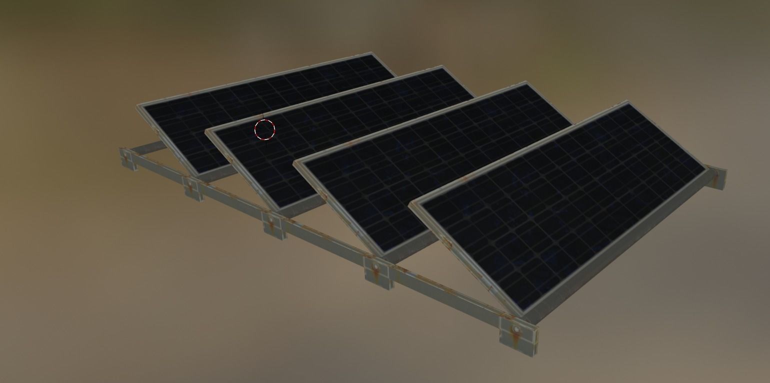 solar panel Low-poly 3D model_1