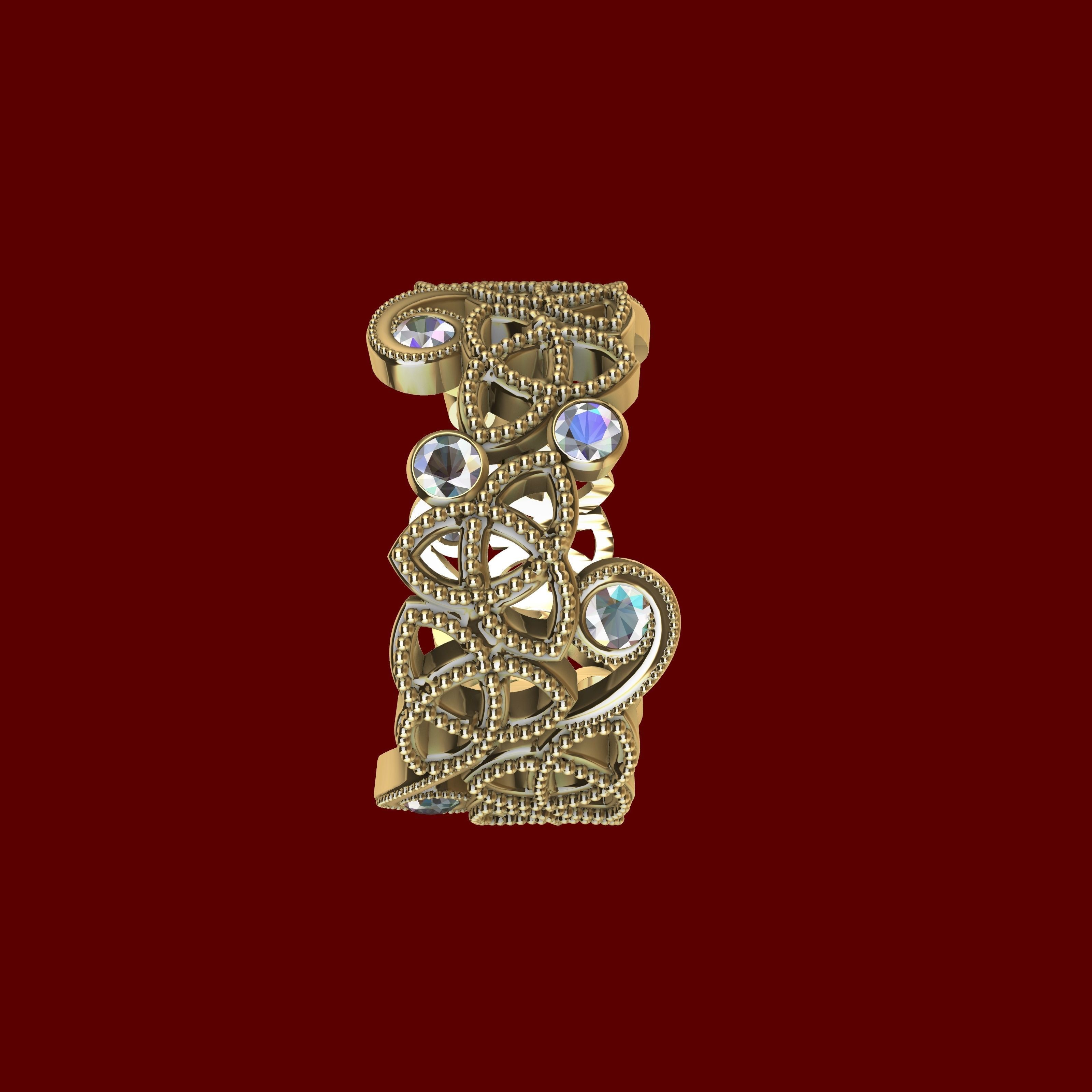 Designer Cletic Knot Ring 3d Model 3D print model_4