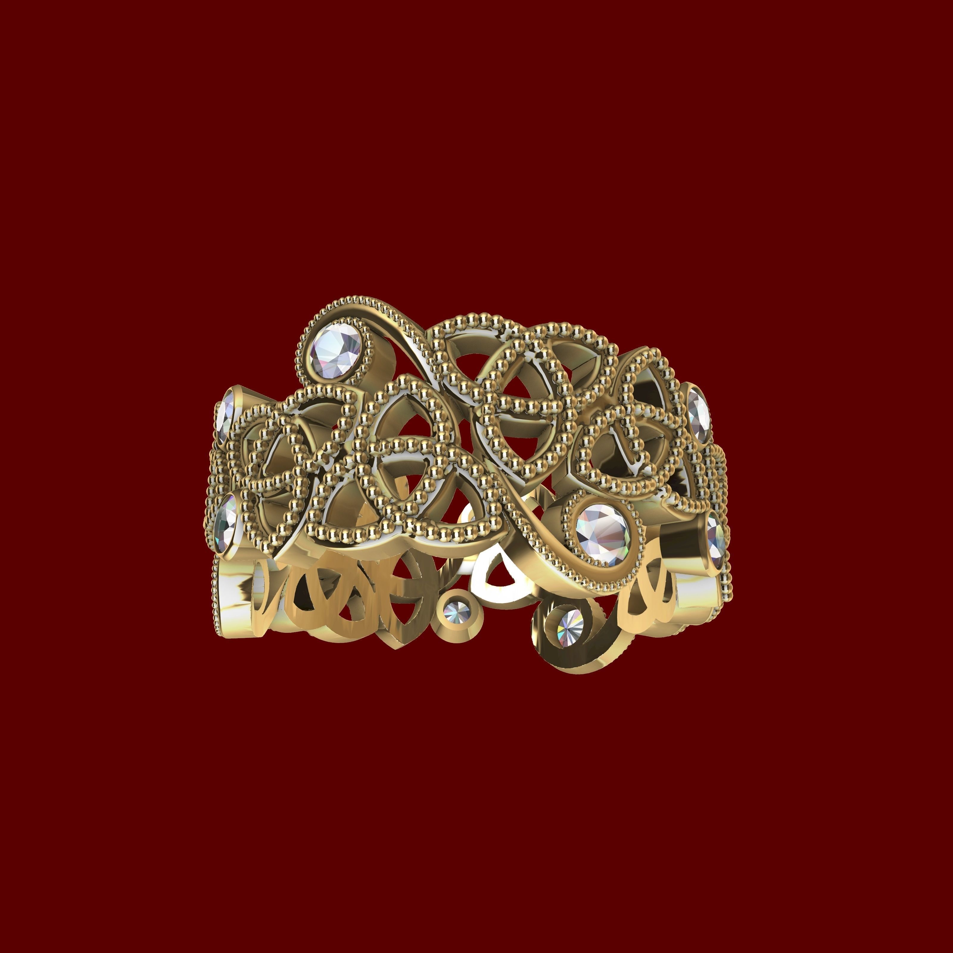 Designer Cletic Knot Ring 3d Model 3D print model_1