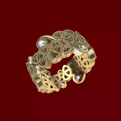 Designer Cletic Knot Ring 3d Model