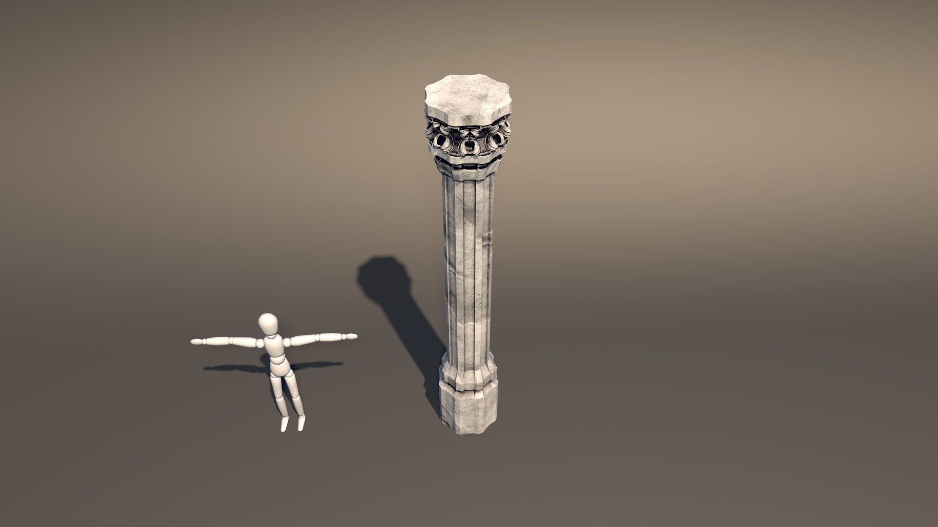 Column Castle Pillar Low-poly 3D model_5