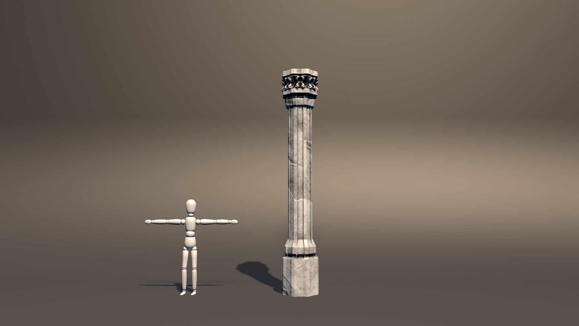 Column Castle Pillar Low-poly 3D model_3