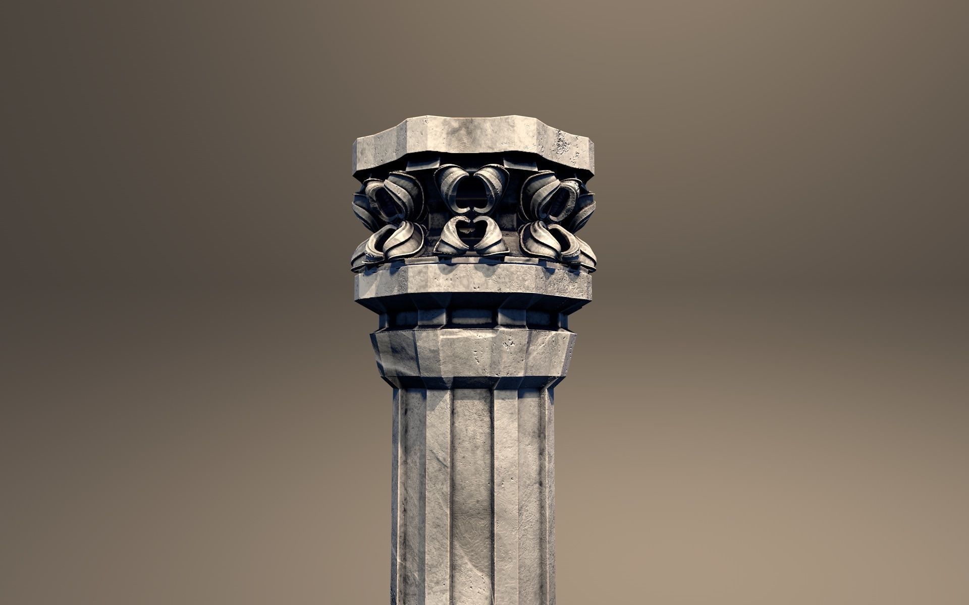 Column Castle Pillar Low-poly 3D model_1