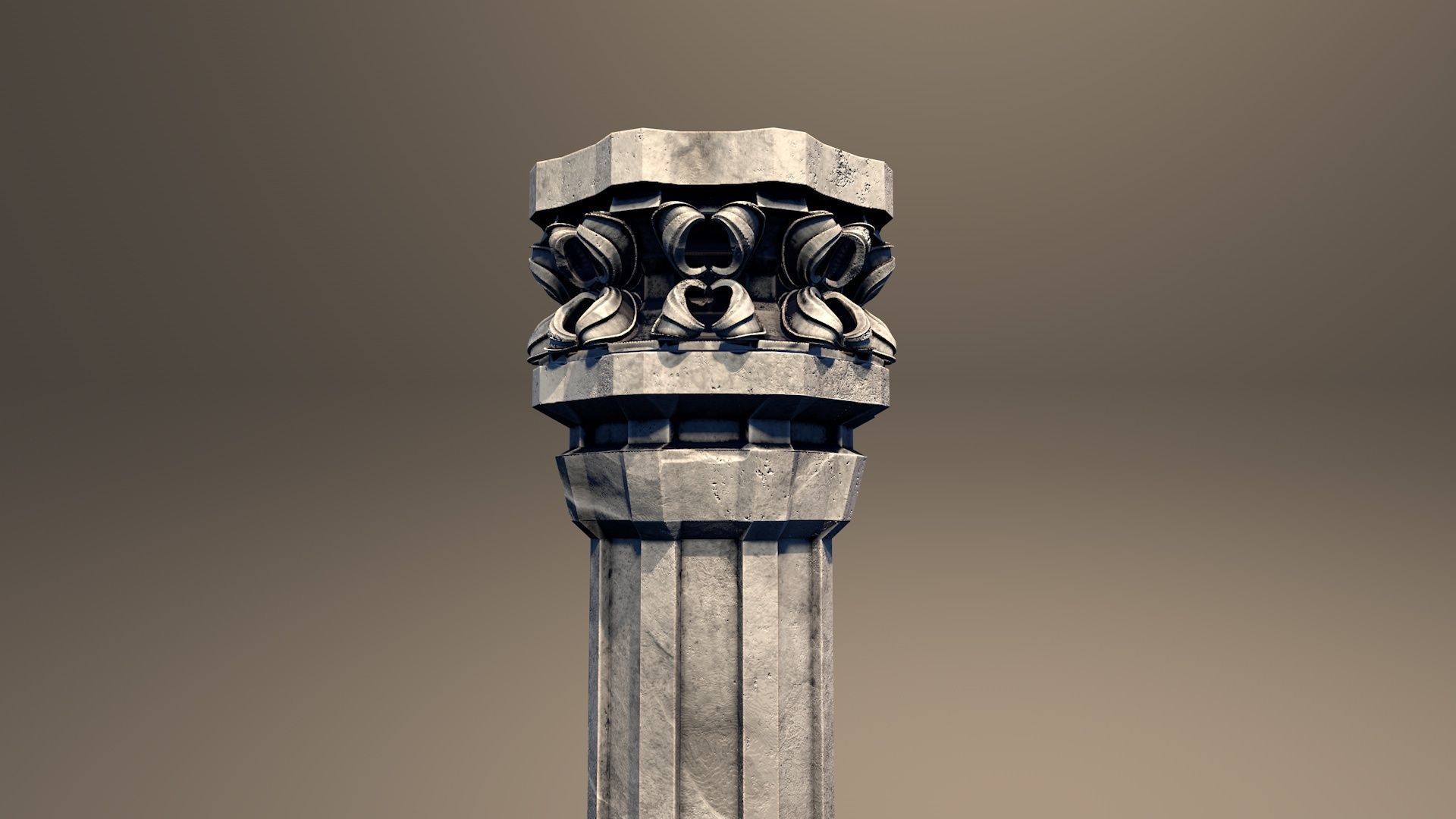 Column Castle Pillar Low-poly 3D model_2