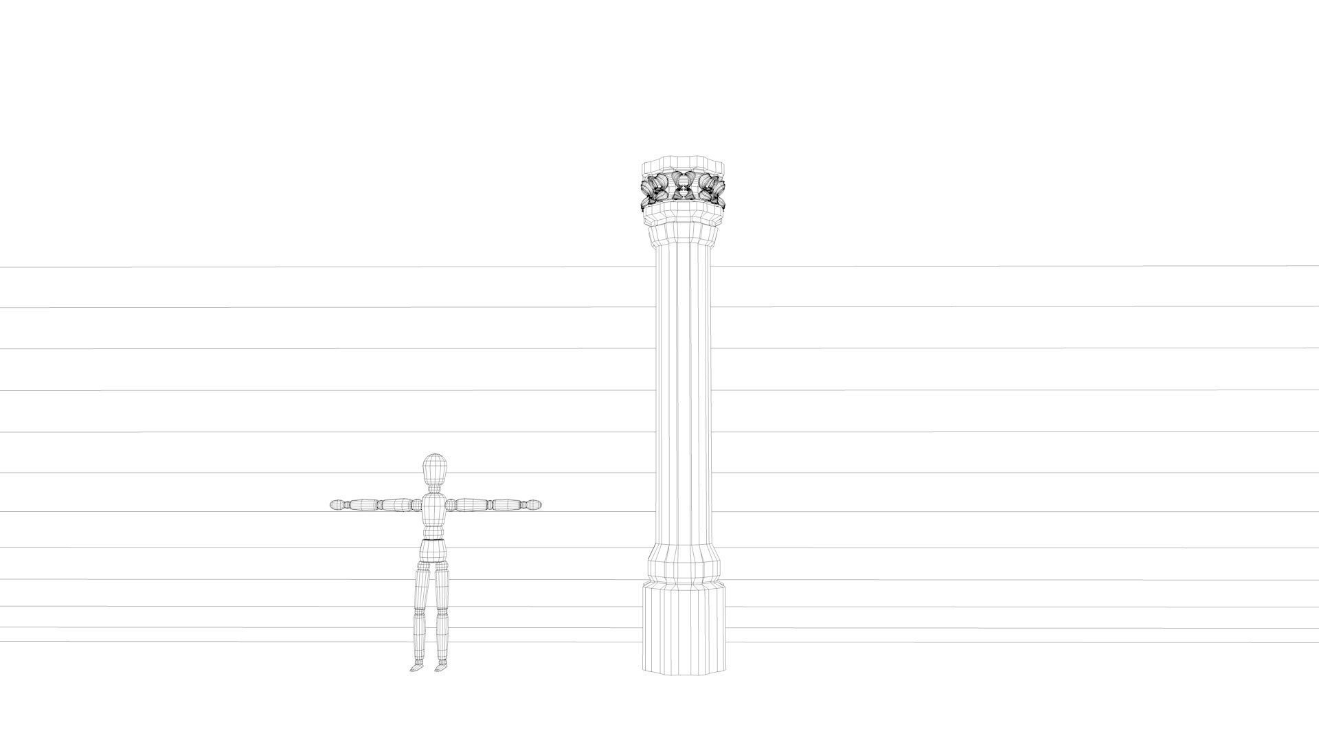 Column Castle Pillar Low-poly 3D model_9