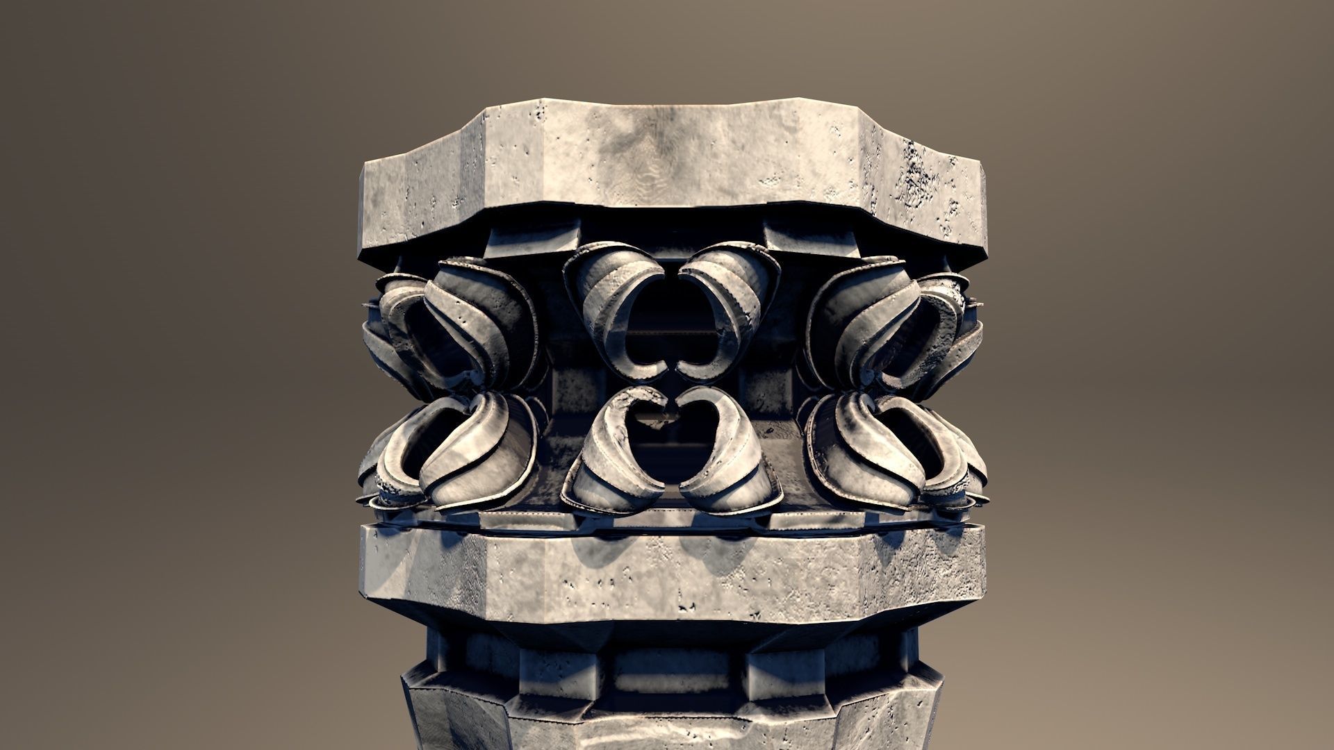 Column Castle Pillar Low-poly 3D model_7