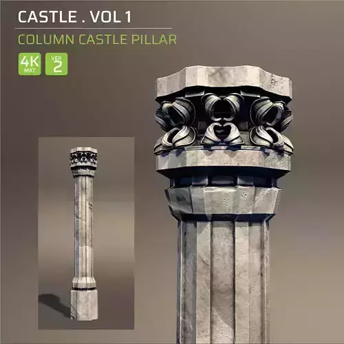 Column Castle Pillar Low-poly 3D model