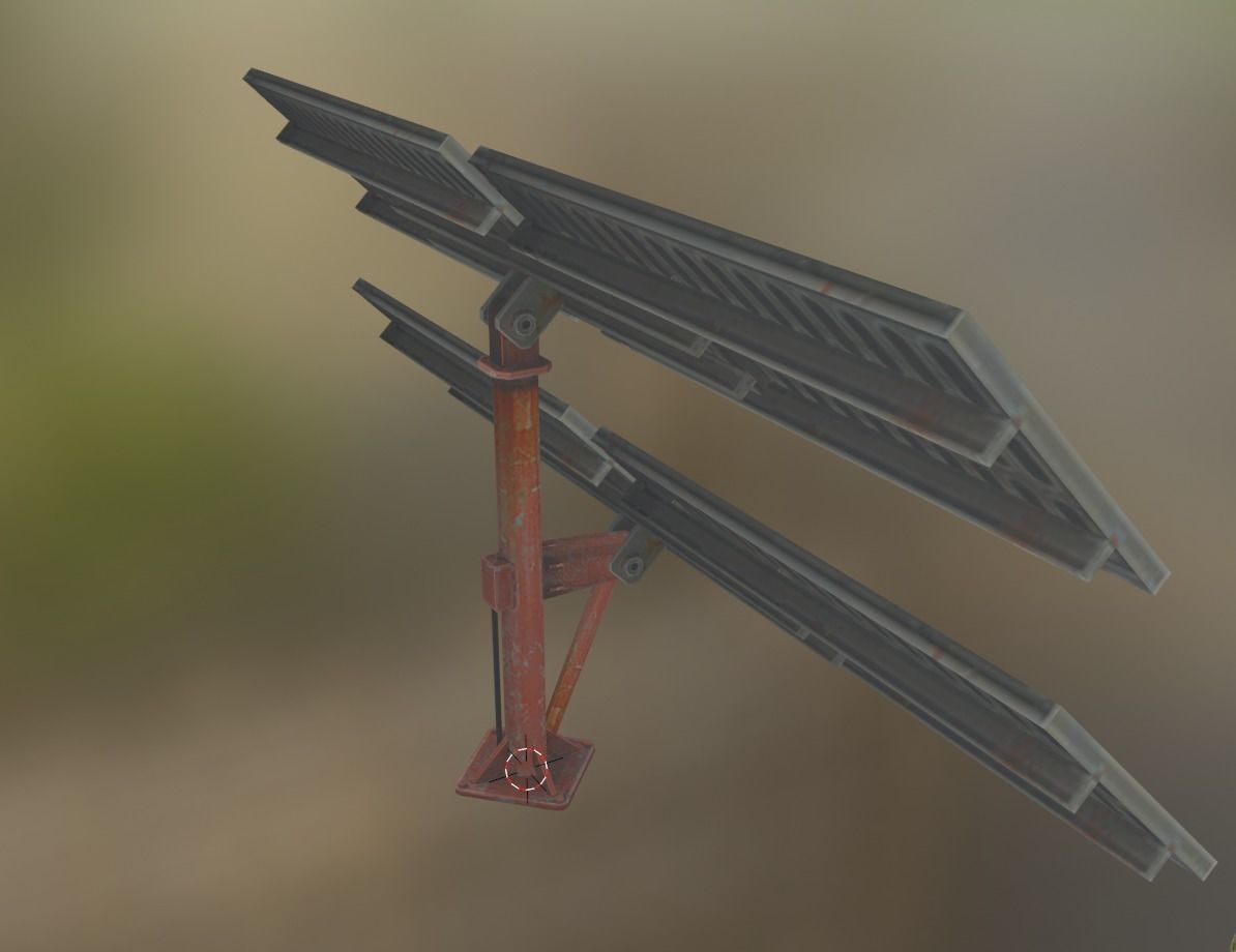 solar panel 2 Low-poly 3D model_2