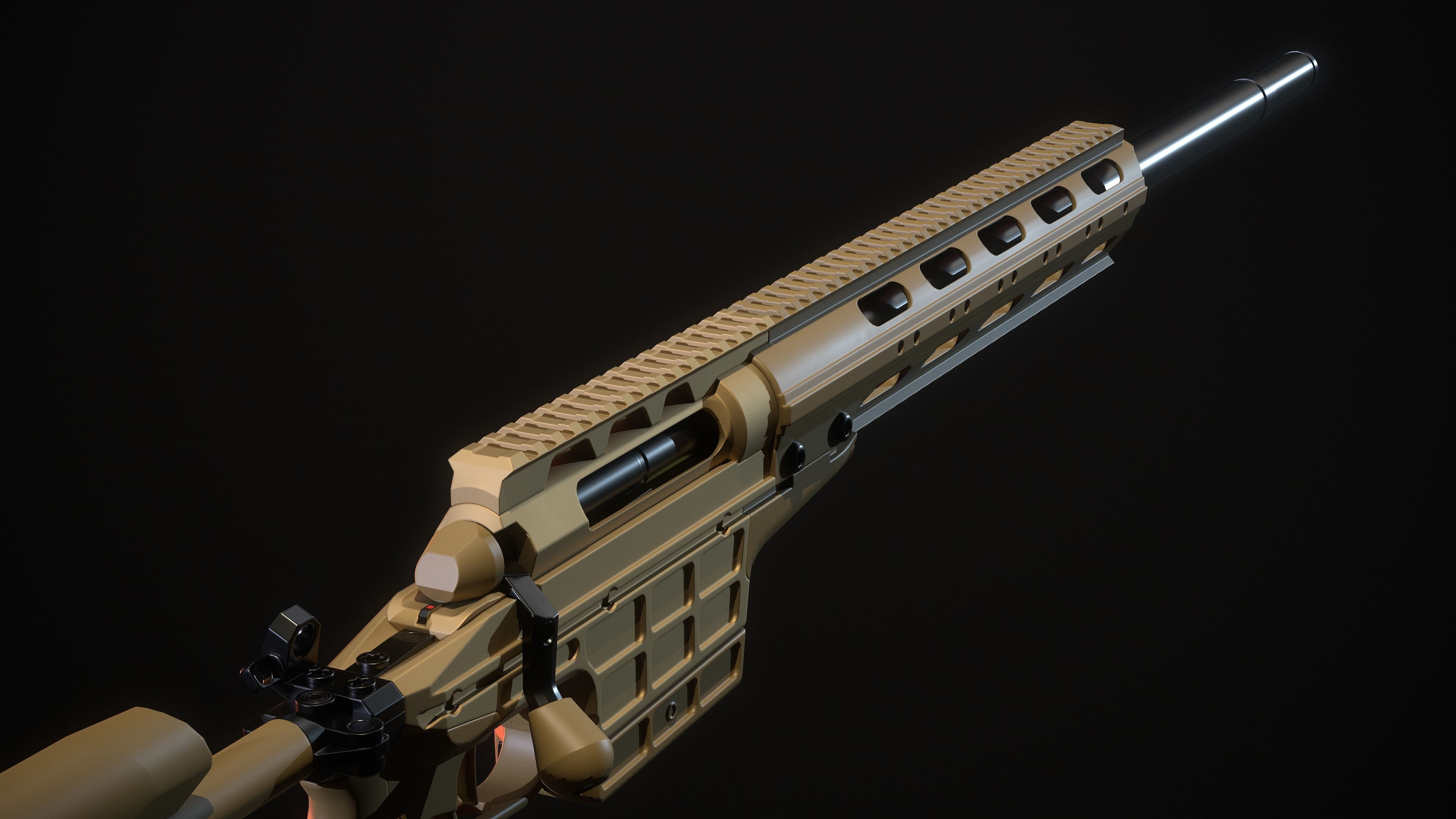 Multi Caliber Sniper Rifle Low-poly 3D model_5