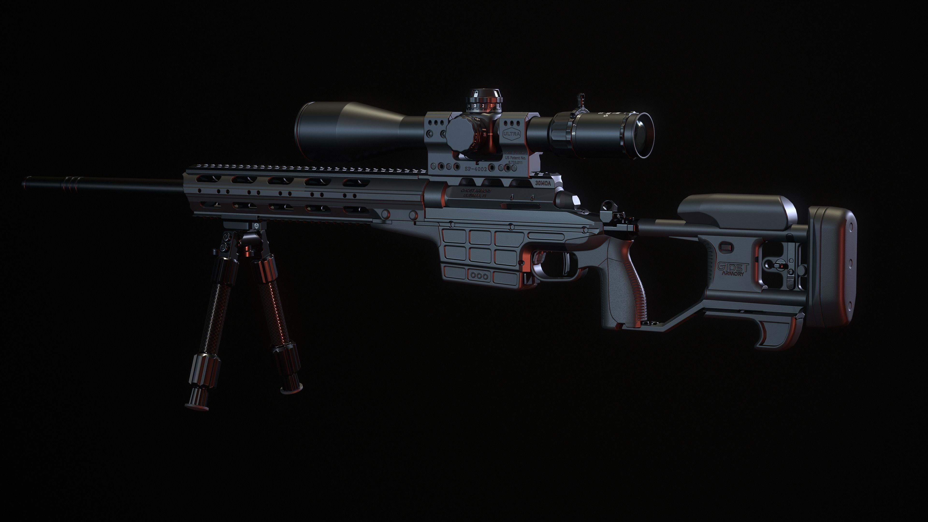 Multi Caliber Sniper Rifle Low-poly 3D model_3