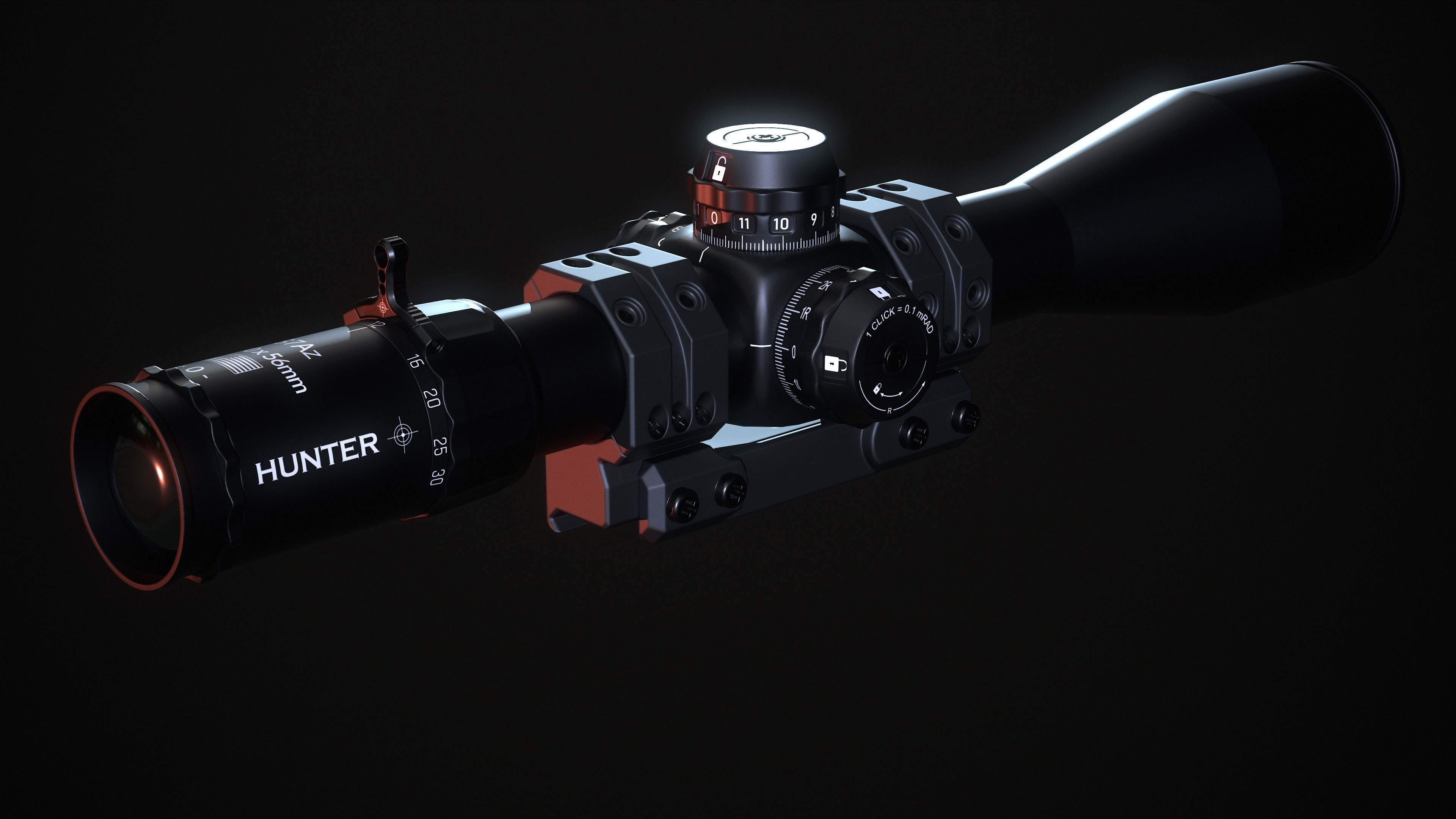 Multi Caliber Sniper Rifle Low-poly 3D model_17